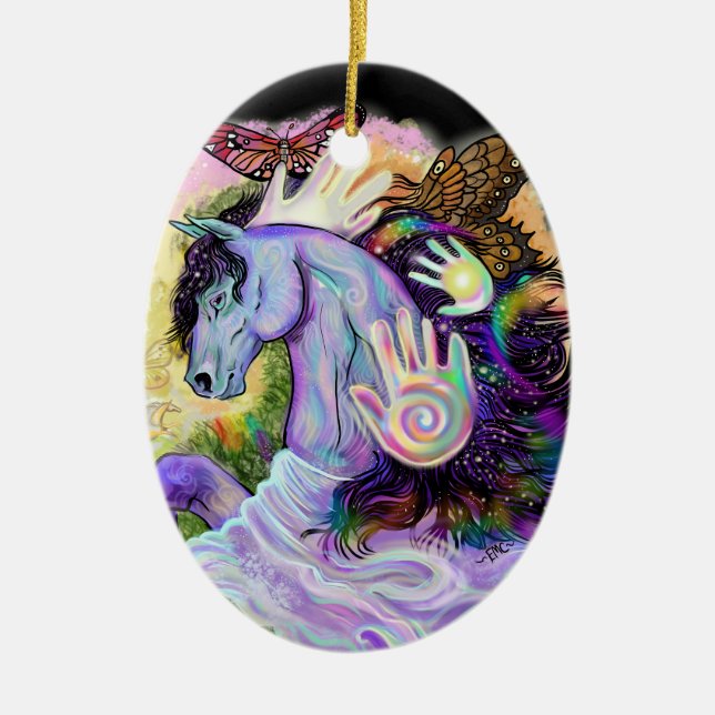 Equine Dreams Ceramic Tree Decoration (Front)