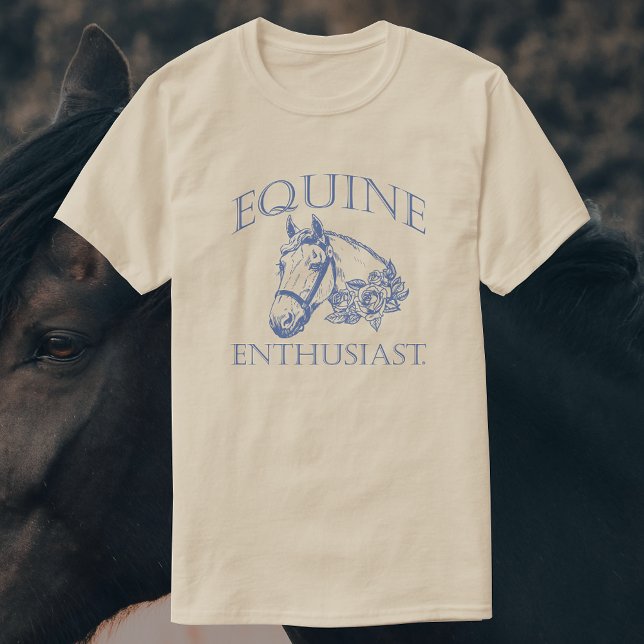 Equine Enthusiast | Blue Vintage Horse T-Shirt (Creator Uploaded)