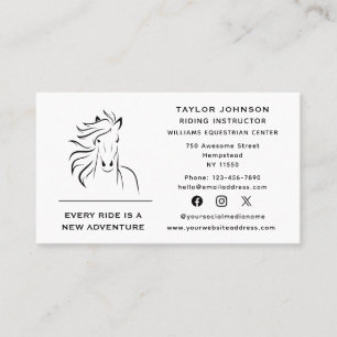 Equine Equestrian Horse Trainer Vet Social Media Business Card