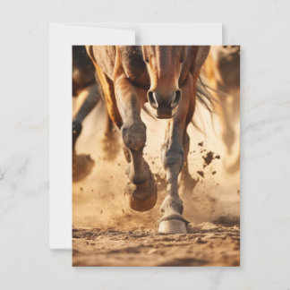 Equine Exodus Running Horses Photorealistic Artwor Postcard