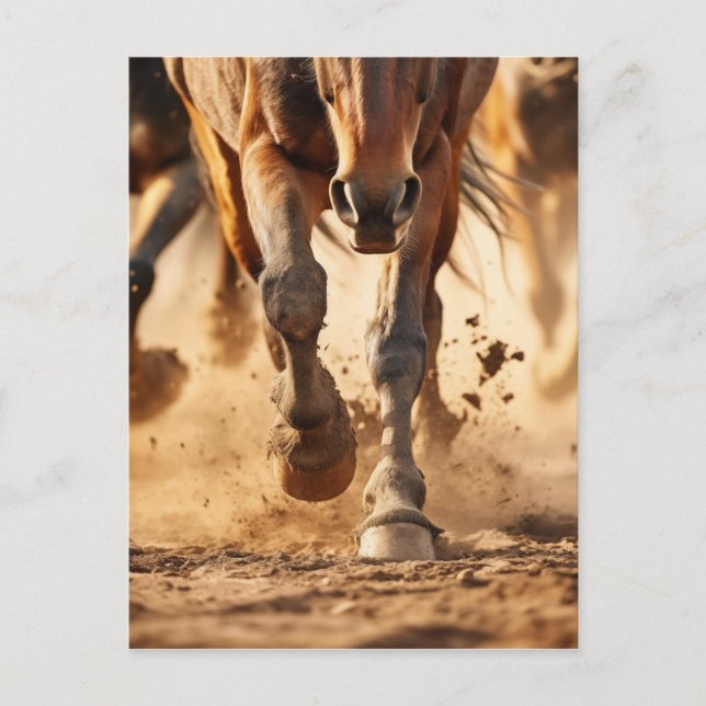 Equine Exodus Running Horses Photorealistic Artwor Postcard (Front)