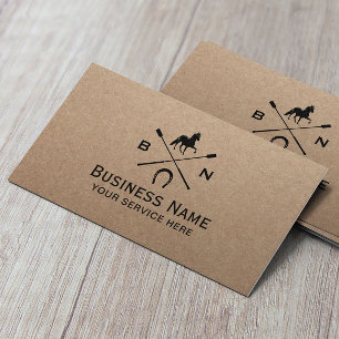 Equine Horseback Riding Equestrian Rustic Kraft Business Card