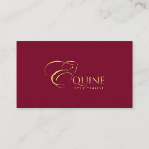 Equine in Gold Colour Horse Trainer Equestrian Business Card