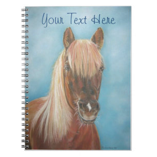 equine picture of chestnut mare blonde mane horse spiral notebook