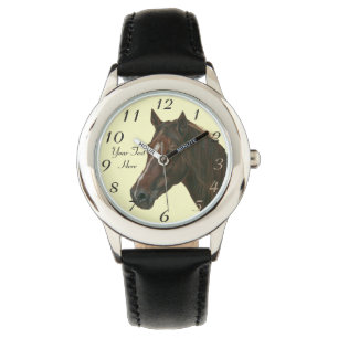 equine portrait of chestnut mare brown horse watch