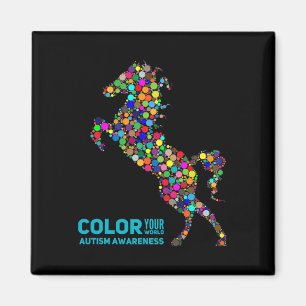 Equine Therapy Autism Awareness Horse Gift  Magnet