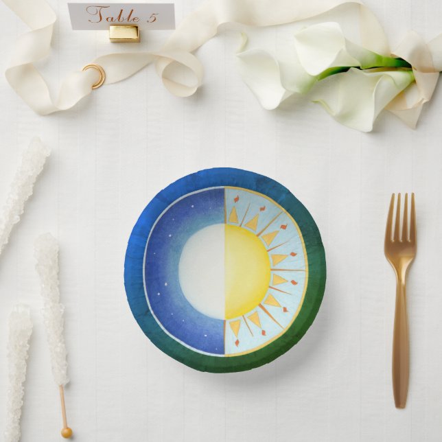 Equinox Sun and Moon Paper Plate (Wedding)