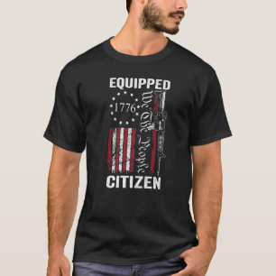 Equipped Citizen - USA Flag Pro Gun 2nd Amendment T-Shirt