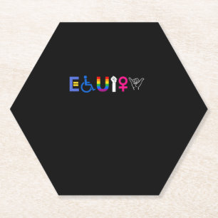 _EQUITY_ Equal Rights LGBTQ Ally Unity Pride Femin Paper Coaster