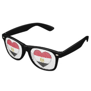 Eqypt Eqyptian Flag Heart Shape Retro Sunglasses