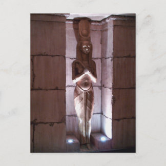 Eqyptian statue postcard