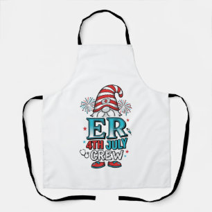ER 4th July Crew Patriotic Gnome Shirt Design_1 Apron