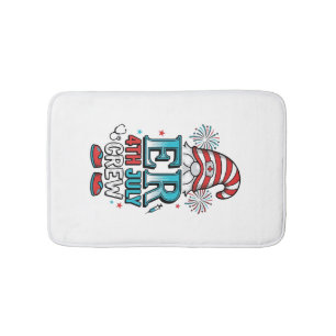 ER 4th July Crew Patriotic Gnome Shirt Design_1 Bath Mat