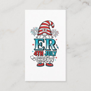 ER 4th July Crew Patriotic Gnome Shirt Design_1 Business Card