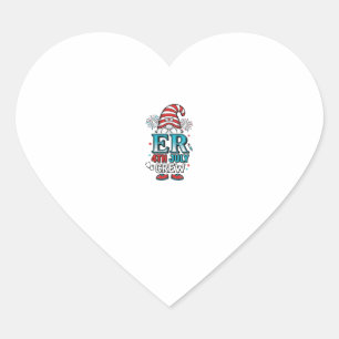 ER 4th July Crew Patriotic Gnome Shirt Design_1 Heart Sticker