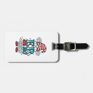 ER 4th July Crew Patriotic Gnome Shirt Design_1 Luggage Tag