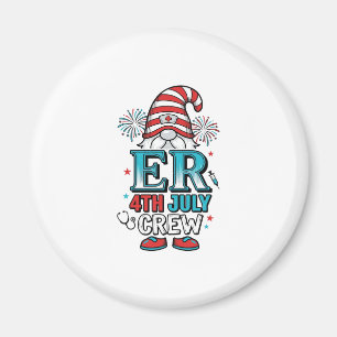 ER 4th July Crew Patriotic Gnome Shirt Design_1 Magnet