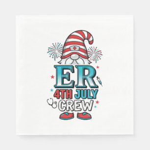 ER 4th July Crew Patriotic Gnome Shirt Design_1 Napkin