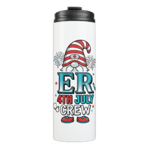 ER 4th July Crew Patriotic Gnome Shirt Design_1 Thermal Tumbler