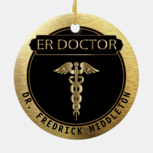 ER Doctor  👨‍⚕️ - UpScale Black and Gold Ceramic Tree Decoration