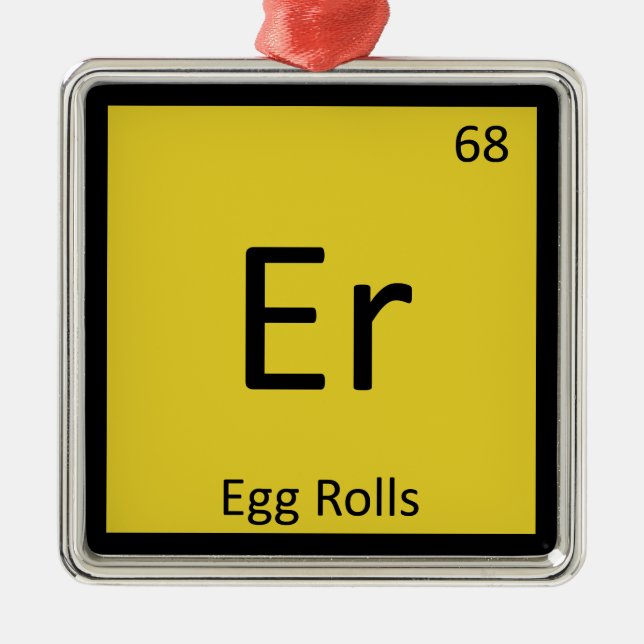 Er - Egg Rolls Appetizer Chemistry Periodic Table Metal Tree Decoration (Front)