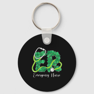 Er Emergency Nurse Stethoscope St. Patrick's Day S Key Ring