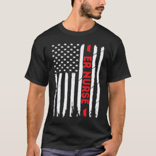 ER Nurse American Flag Proud Nursing Student T-Shirt