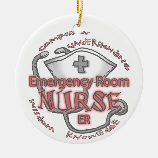 ER Nurse Axiom Ceramic Tree Decoration (Front)