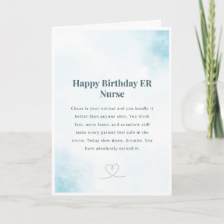 ER Nurse Birthday Card — Happy Birthday Nurse