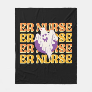 ER Nurse Boo Crew Emergency Room Nurse Halloween C Fleece Blanket
