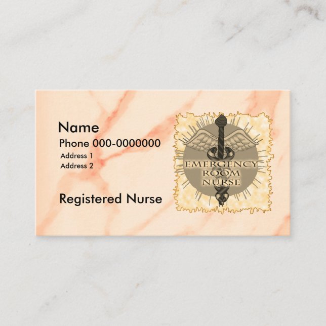 ER Nurse Caduceus Business Card (Front)