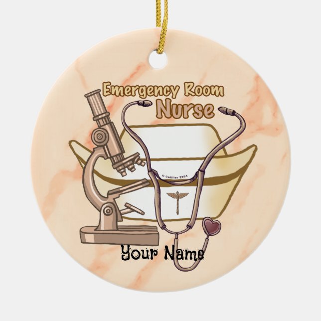 ER Nurse Ceramic Tree Decoration (Front)