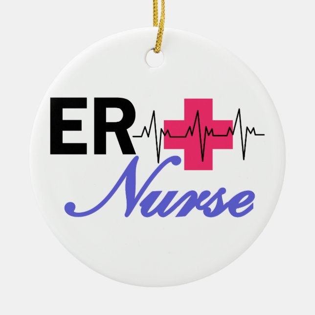 ER Nurse Ceramic Tree Decoration (Front)