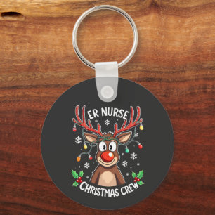 ER Nurse Christmas Crew Nursing Xmas Santa Key Ring