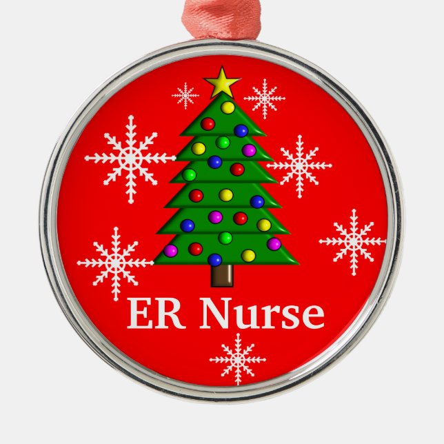 ER Nurse Christmas Tree Ornament (Front)