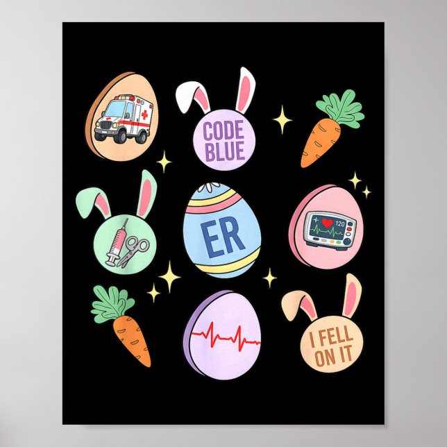 Er nurse easter emergency room spring t retro ed poster (Front)