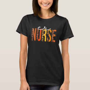 ER Nurse leopard Cute Fall Autumn  Thanksgiving T-Shirt
