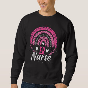 Er Nurse Leopard Rainbow Rn Emergency Room Nursing Sweatshirt