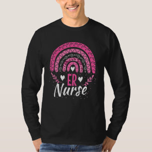 Er Nurse Leopard Rainbow Rn Emergency Room Nursing T-Shirt