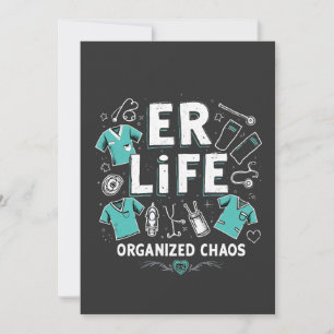ER Nurse Organised chaos Funny Healthcare Nursing Thank You Card