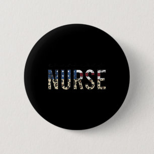 ER Nurse Patriotic Memorial Day 4th of July  6 Cm Round Badge