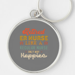 ER nurse retirement funny retired women vintage Key Ring
