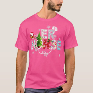 ER Nurse Stethoscope Christmas Tree Ornaments Deco T-Shirt