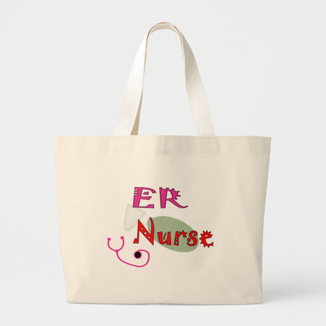 ER Nurse T-shirts & Gifts Large Tote Bag (Front)