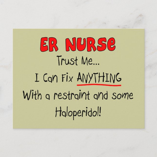 ER Nurse "Trust Me" Funny T-Shirts & Gifts Postcard (Front)