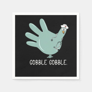ER Nurse Turkey Gobble Squad ER Nurse Thanksgiving Napkin