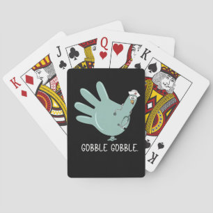 ER Nurse Turkey Gobble Squad ER Nurse Thanksgiving Playing Cards