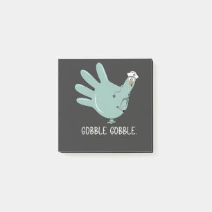 ER Nurse Turkey Gobble Squad ER Nurse Thanksgiving Post-it Notes