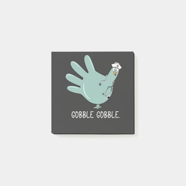 ER Nurse Turkey Gobble Squad ER Nurse Thanksgiving Post-it Notes (Front)