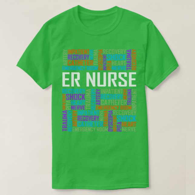 ER Nurse Words T-Shirt (Design Front)